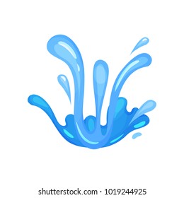 Water wave blue symbol in form of splashes, wavy symbol of nature in motion vector Illustration