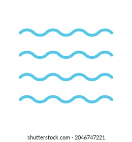 Water wave blue vector icon