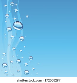 Water wave with bubbles, illustration
