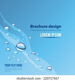 Water wave with bubbles, illustration