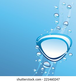 Water wave with bubbles, illustration