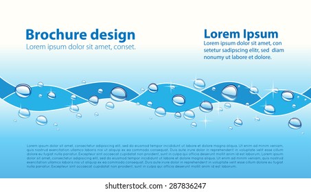 Water wave with bubbles, illustration