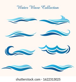 Water wave character collection.vector illustration.