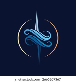 Diseño del logotipo de la cresta de la onda del agua para la identidad de marca simple y elegante