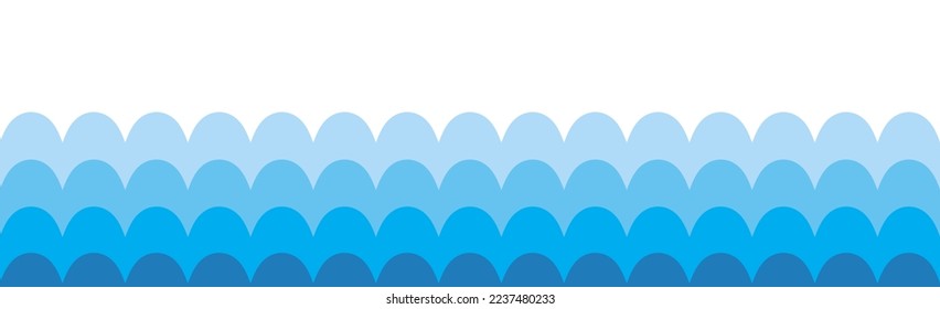 Water wave design on white background. Curved water wave pattern for backdrop and wallpaper template. Curved lines with repeat stripes texture. Abstract water wave background, vector illustration