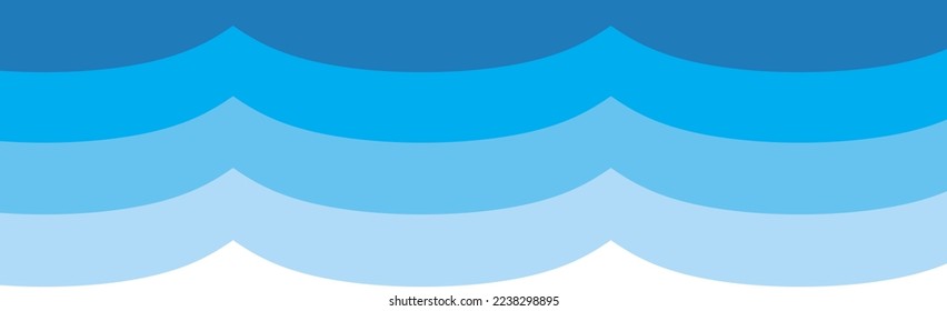 Water wave design on white background. Curved water wave pattern for backdrop and wallpaper template. Curved lines with repeat stripes texture. Abstract water wave background, vector illustration