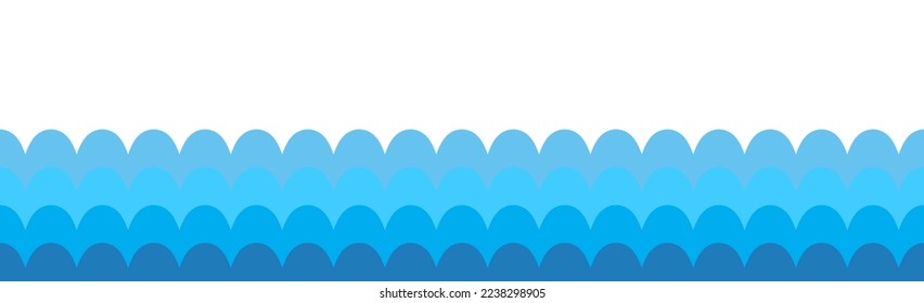 Water wave design on white background. Curved water wave pattern for backdrop and wallpaper template. Curved lines with repeat stripes texture. Abstract water wave background, vector illustration