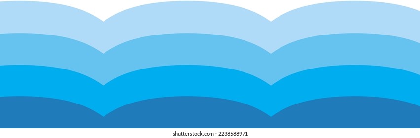 Diseño de olas de agua sobre fondo blanco. Patrón de onda de agua curvada para fondo y plantilla de fondo. Líneas curvadas con textura de rayas repetidas. Resumen del fondo de la onda de agua, ilustración vectorial