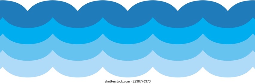 Water wave design on white background. Curved water wave pattern for backdrop and wallpaper template. Curved lines with repeat stripes texture. Abstract water wave background, vector illustration