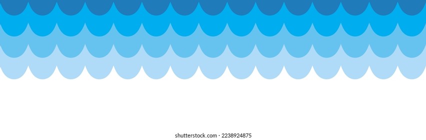 Water wave design on white background. Curved water wave pattern for backdrop and wallpaper template. Curved lines with repeat stripes texture. Abstract water wave background, vector illustration