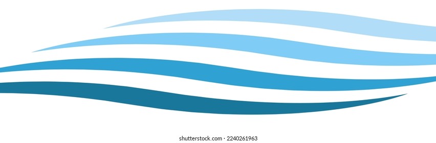 Water wave design on white background. Curved water wave pattern for backdrop and wallpaper template. Curved lines with repeat stripes texture. Abstract water wave background, vector illustration