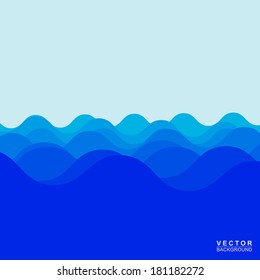 Water wave design over blue background, Vector