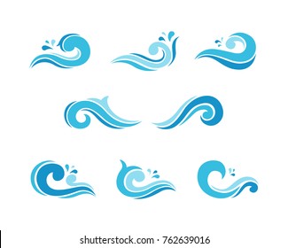 Water Wave element collections Icon Logo