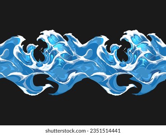 Diseño de elementos de ondas de agua Isolación Ilustración de vectores