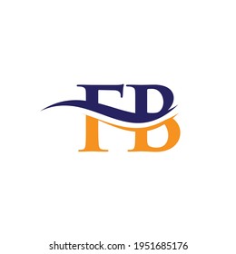 Water Wave FB Logo Vector. Swoosh Letter FB Logo Design for business and company identity