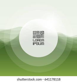Wasserwelle. Blühender Hintergrund mit Halfton. Vektorgrafik mit Platz für Text. 
