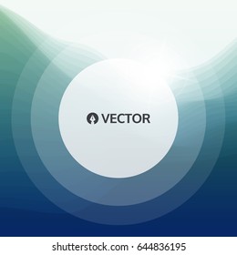 Water wave. Flowing background with halftone. Vector illustration with place for text. 