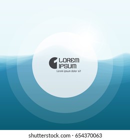 Water wave. Flowing background with halftone. Vector illustration with place for text. 