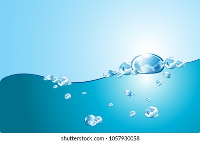water wave and glossy bubble