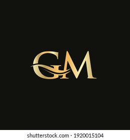 Water Wave GM Logo Vector. Swoosh Letter GM Logo Design for business and company identity.