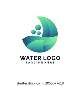 Water wave gradient logo design