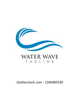 Water wave graphic design template vector illustration