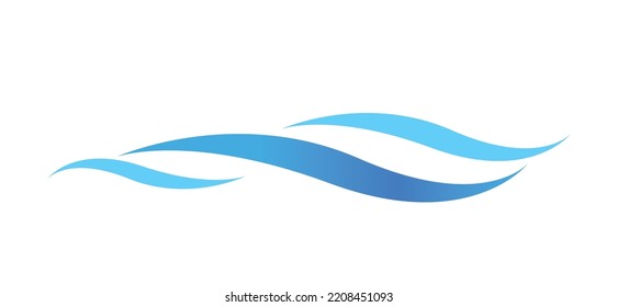 water wave graphic simple, ocean wave symbol, aqua icon