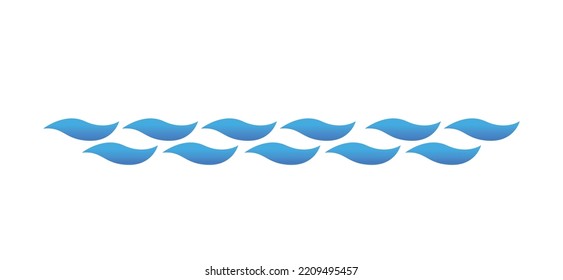 gráfico de olas de agua simple, símbolo de ondas oceánicas, icono de agua