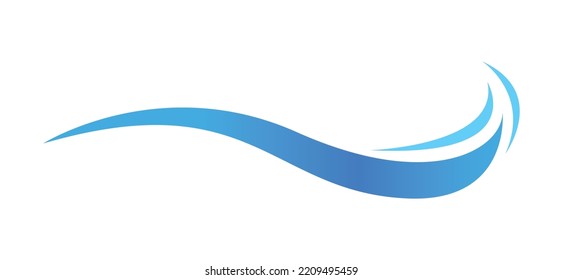 water wave graphic simple, ocean wave symbol, aqua icon