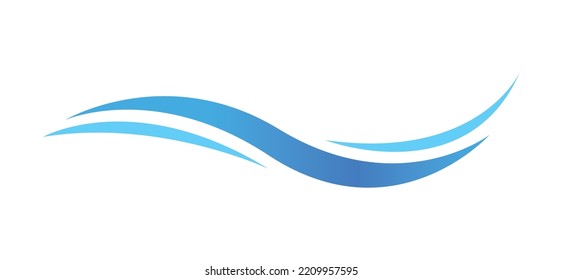 water wave graphic simple, ocean wave symbol, aqua icon