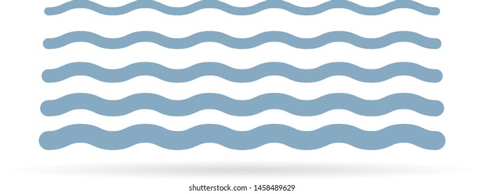 Water wave icon. Blue water design on white background. Vector illustration.