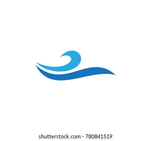 Water wave icon. blue water wave flat style