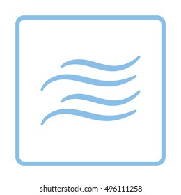 Water wave icon. Blue frame design. Vector illustration.