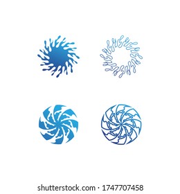 Logo der Wasserwelle auf blauem Vektorgrafik