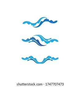 Water wave icon blue vector illustration design logo