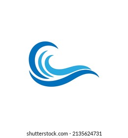 Water wave icon design template vector isolated illustration