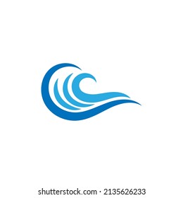 Water wave icon design template vector isolated illustration