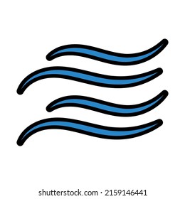 Icono de la ola de agua. Contorno de negrita editable con diseño de relleno de color. Ilustración vectorial.