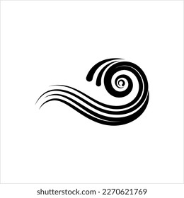 Water Wave Icon, Frequency Dispersion, Waves Propagating On The Water Surface Vector Art Illustration