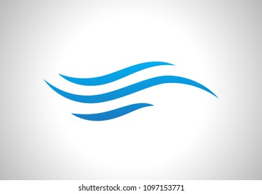 Water wave icon isolated on white background. Flat water wave icon for web site, backdrop and logo template. Useful for poster, placard and banner. Creative art concept, vector illustration, eps 10