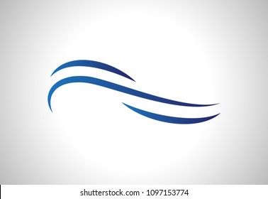 Water wave icon isolated on white background. Flat water wave icon for web site, backdrop and logo template. Useful for poster, placard and banner. Creative art concept, vector illustration, eps 10