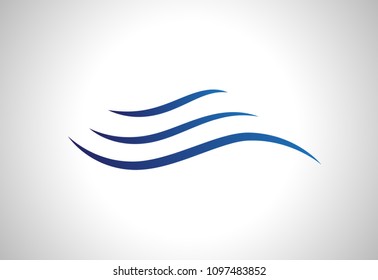 Water wave icon isolated on white background. Flat water wave icon for web site, backdrop and logo template. Useful for poster, placard and banner. Creative art concept, vector illustration, eps 10