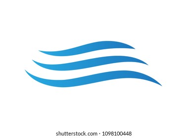 Water wave icon isolated on white background. Flat water wave icon for web site, backdrop and logo template. Useful for poster, placard and banner. Creative art concept, vector illustration, eps 10