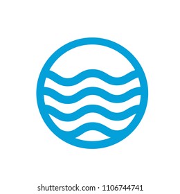 Water wave icon isolated on white background. Flat water wave icon for web site, backdrop and logo template. Useful for poster, placard and banner. Creative art concept, vector illustration, eps 10