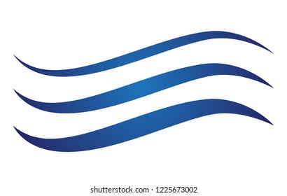 Water wave icon isolated on white background. Flat water wave icon for web site, business card and logo template. Useful for poster, placard and banner. Creative art concept, vector illustration