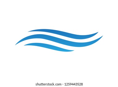 Water wave icon isolated on white background. Flat water wave icon for web site, backdrop and logo template. Useful for poster, placard and banner. Creative art concept, vector illustration, eps 10