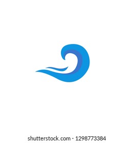 Water wave icon isolated on white background.