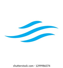 Water wave icon isolated on white background. Flat water wave icon for web site, design template and logo. Creative abstract concept, vector illustration