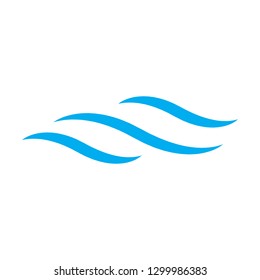 Water wave icon isolated on white background. Flat water wave icon for web site, design template and logo. Creative abstract concept, vector illustration
