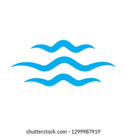 Water wave icon isolated on white background. Flat water wave icon for web site, design template and logo. Creative abstract concept, vector illustration